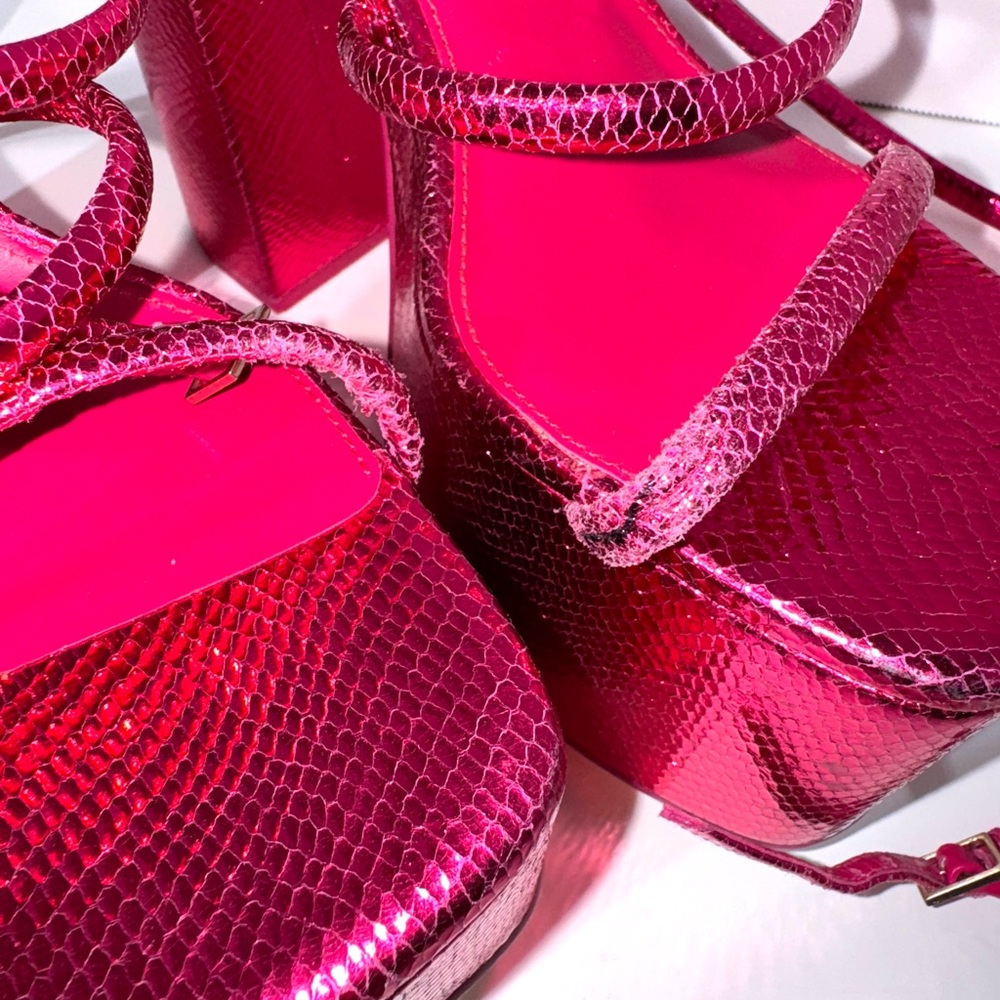 Cult Gaia Hyte Metallic Leather Platform Sandals - Picture 2 of 5